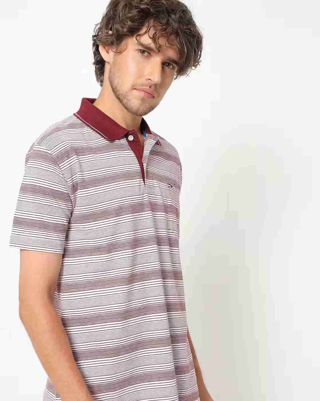 Striped Pocket Polo T-shirt