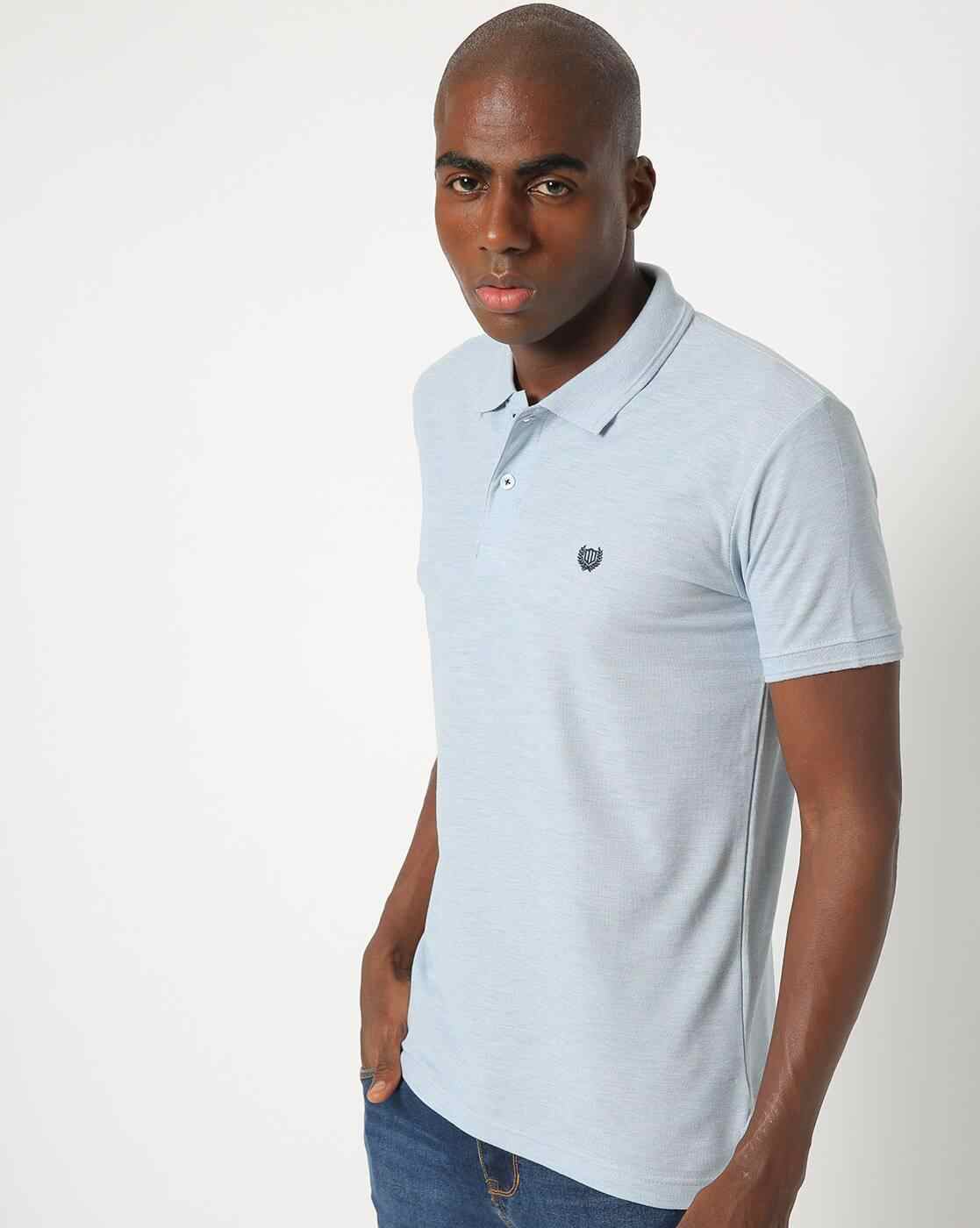 Slim Fit Polo T-shirt with Vented Hemline