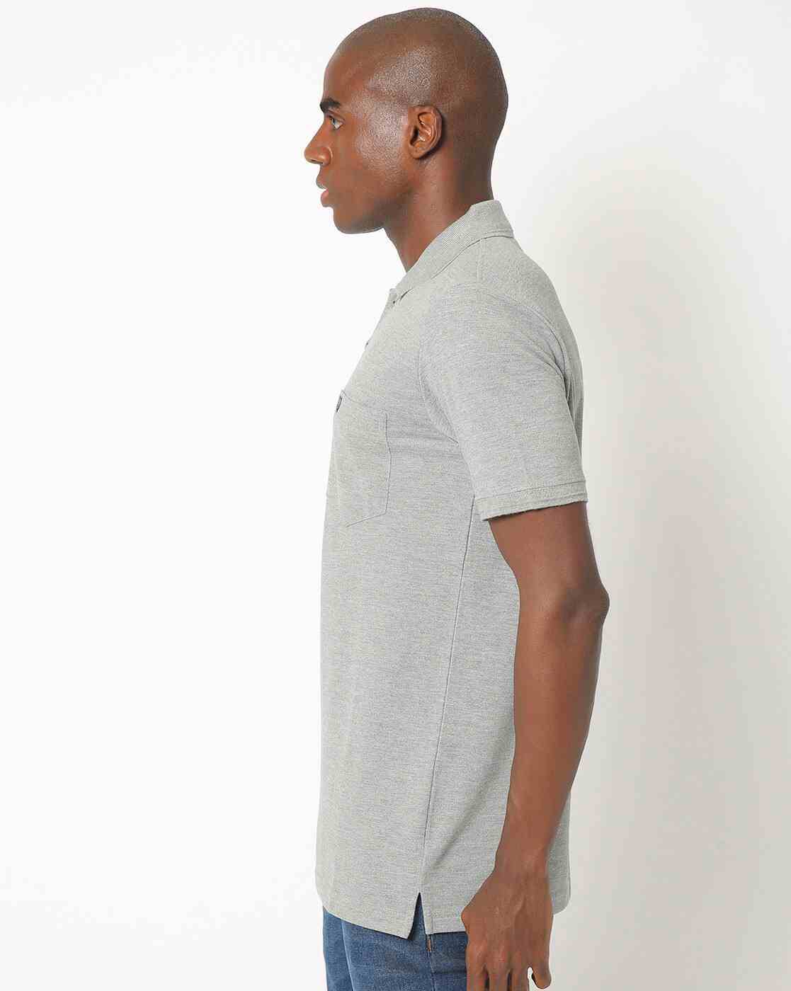 DUKE | Heathered Polo T-shirt with Patch Pocket|2