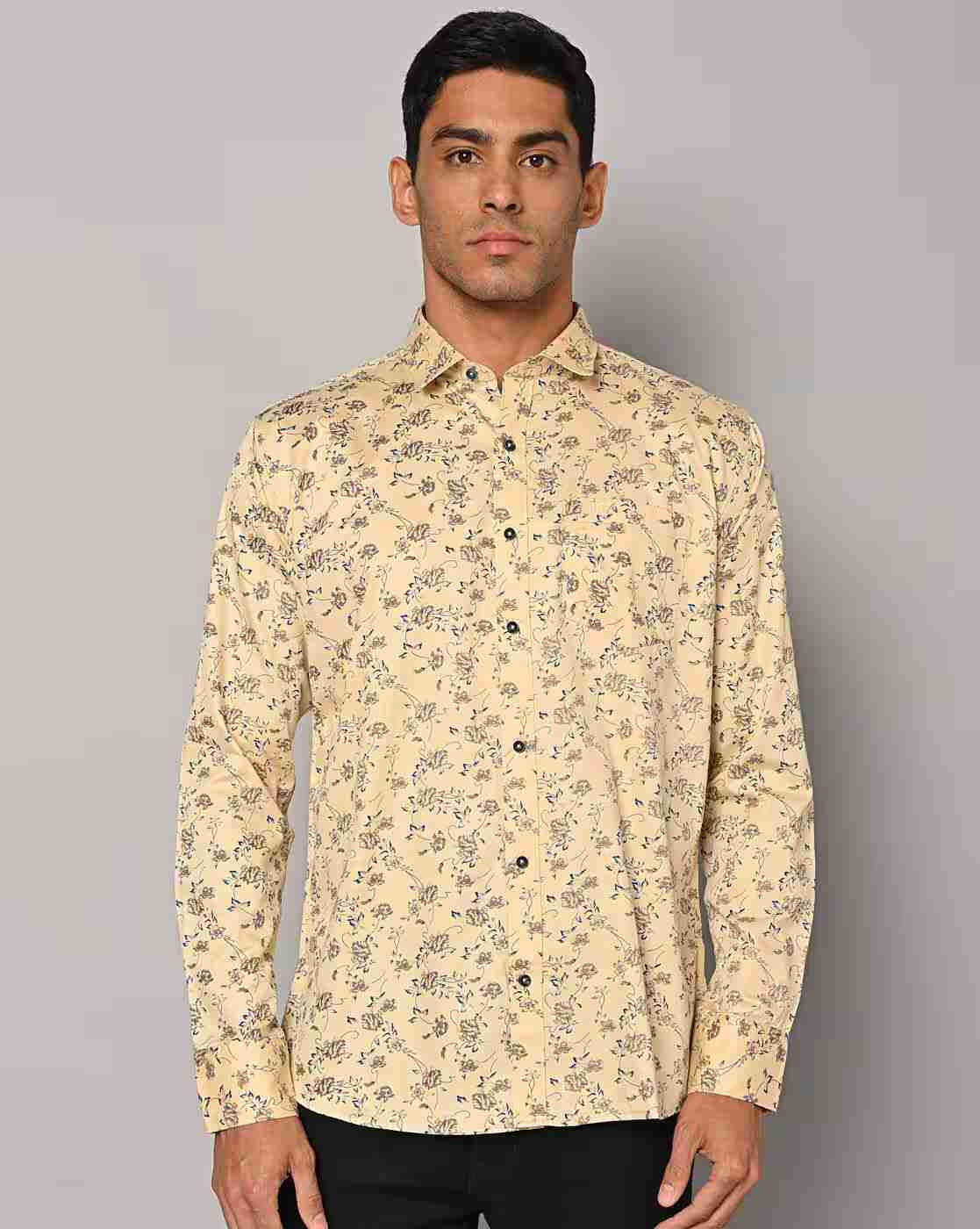DUKE | Men Floral Print Slim Fit Shirt|0