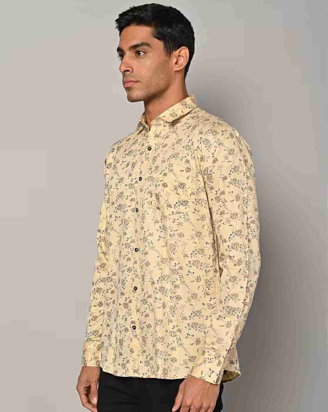 DUKE | Men Floral Print Slim Fit Shirt|1