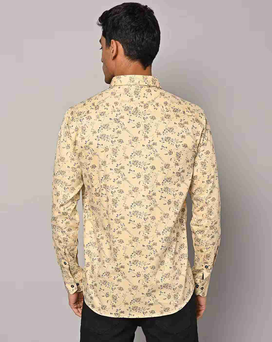DUKE | Men Floral Print Slim Fit Shirt|2