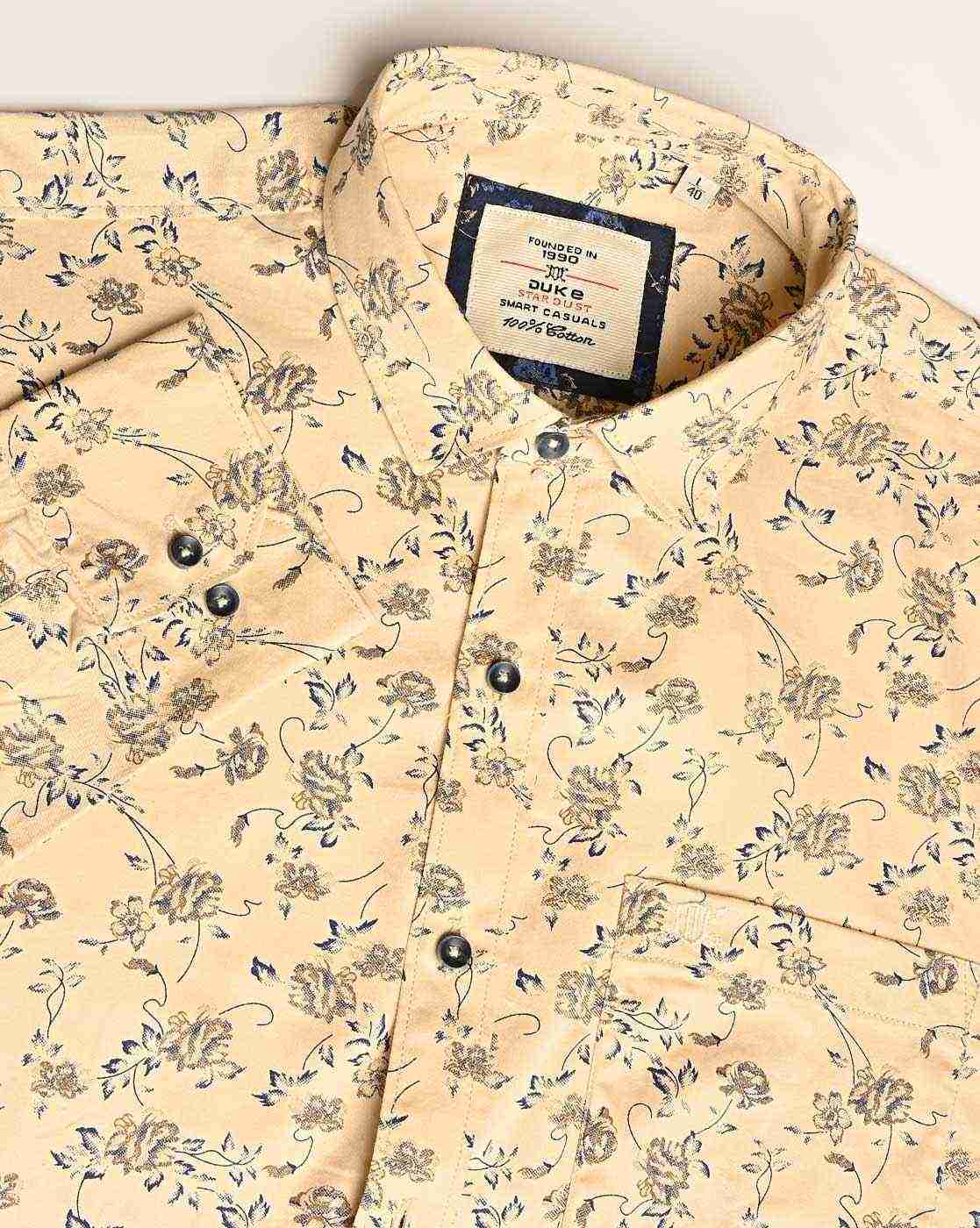 DUKE | Men Floral Print Slim Fit Shirt|4