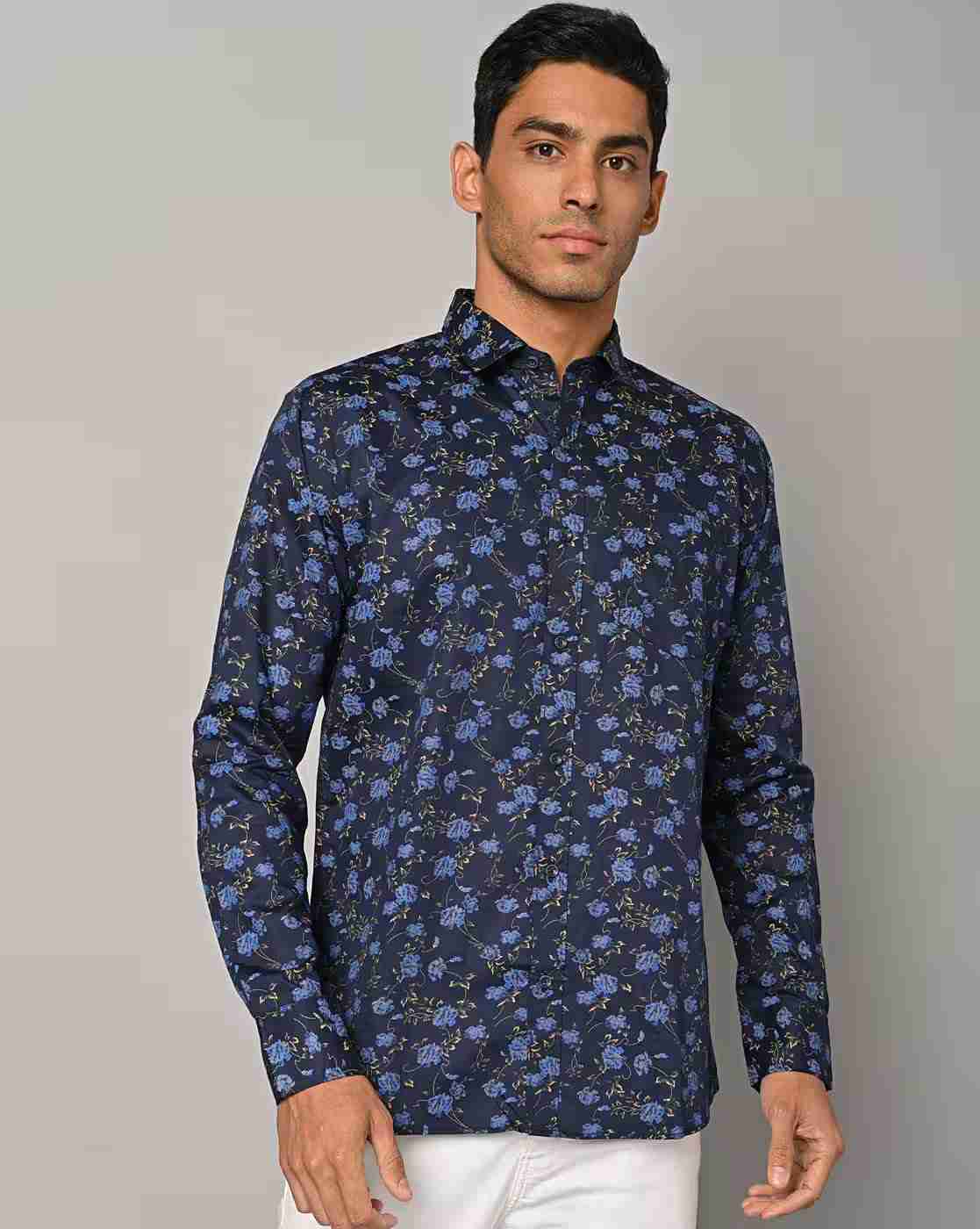 Men Floral Print Slim Fit Shirt