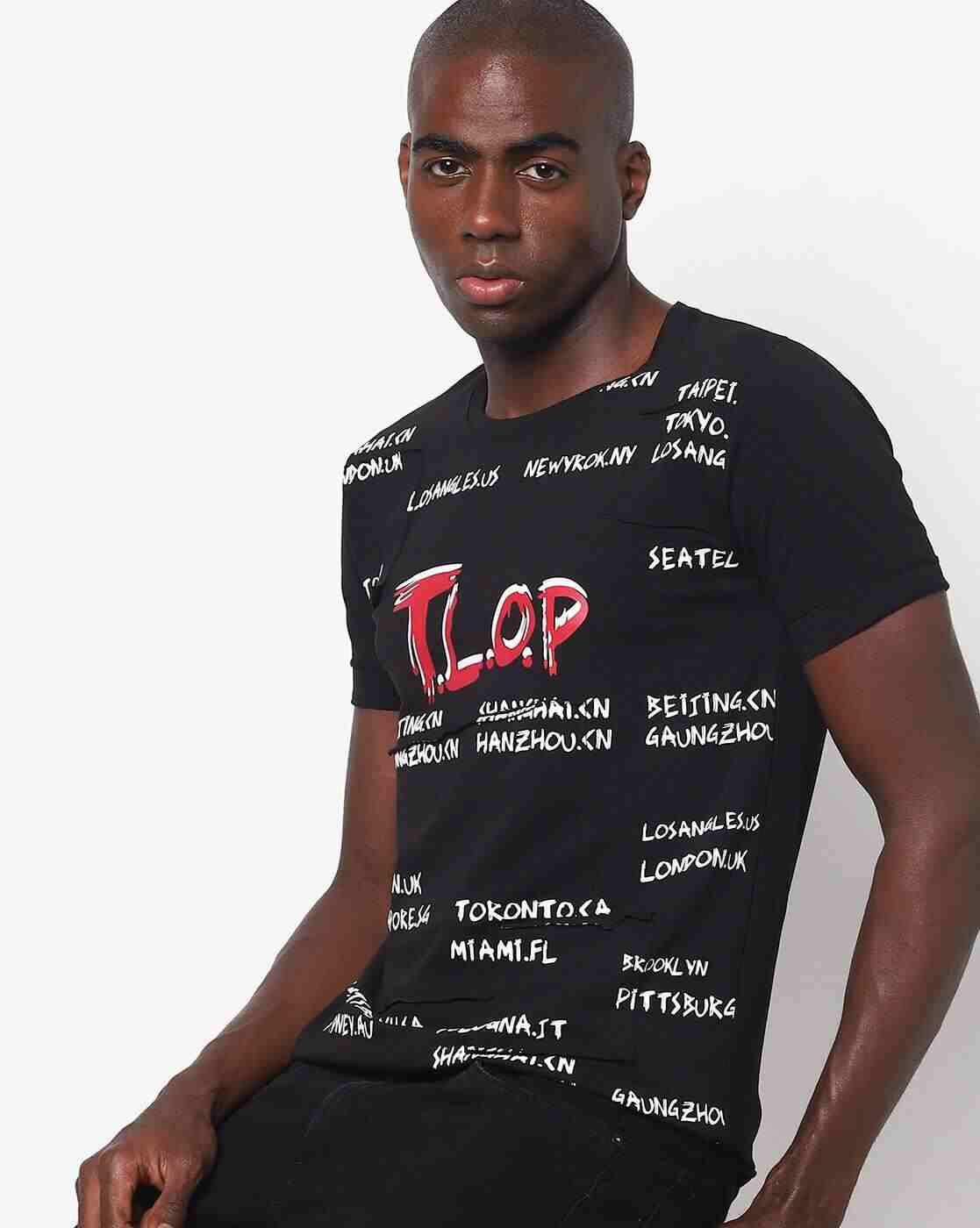 DUKE | Typographic Print Slim Fit Crew-Neck T-shirt|0