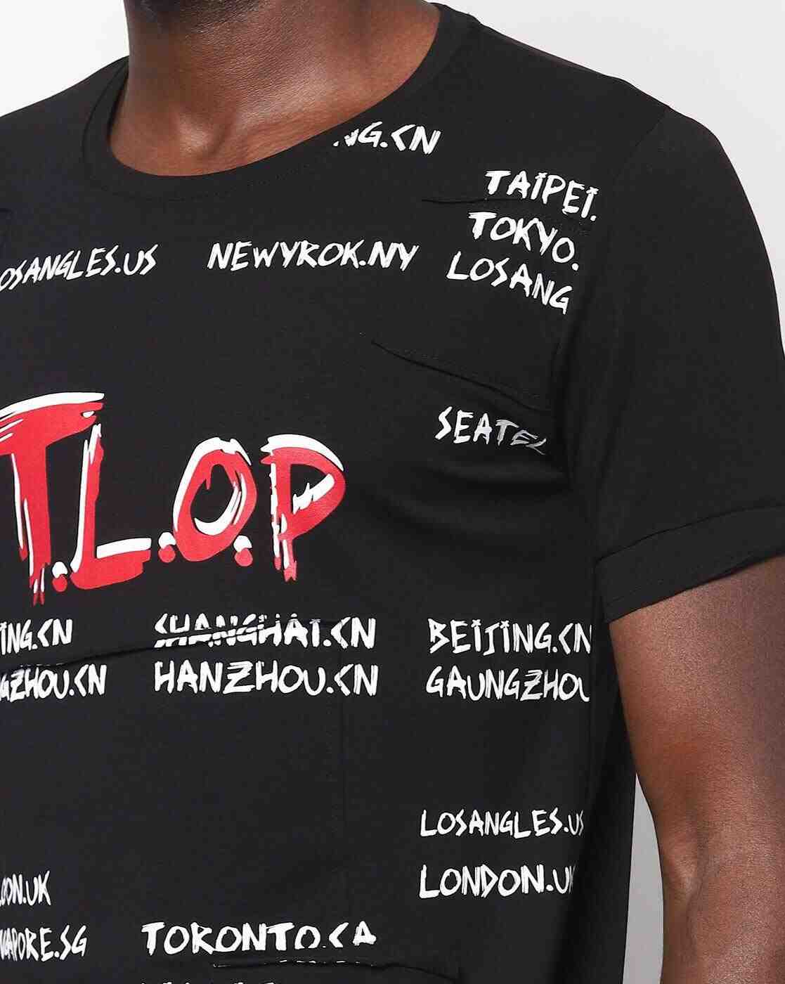 DUKE | Typographic Print Slim Fit Crew-Neck T-shirt|3