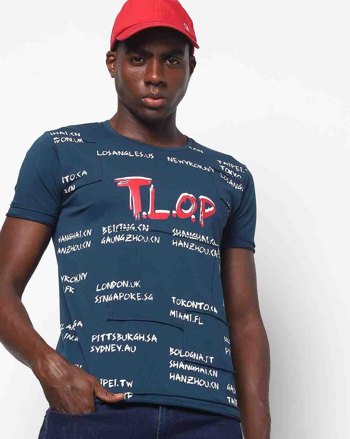 Typographic Print Slim Fit Crew-Neck T-shirt