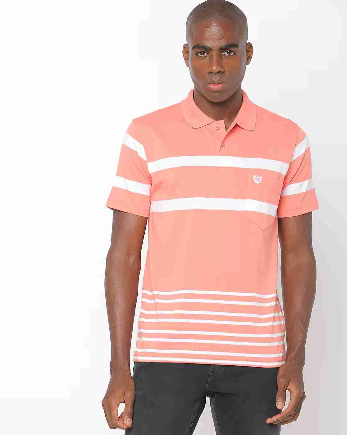 Striped Polo T-shirt with Vented Hemline