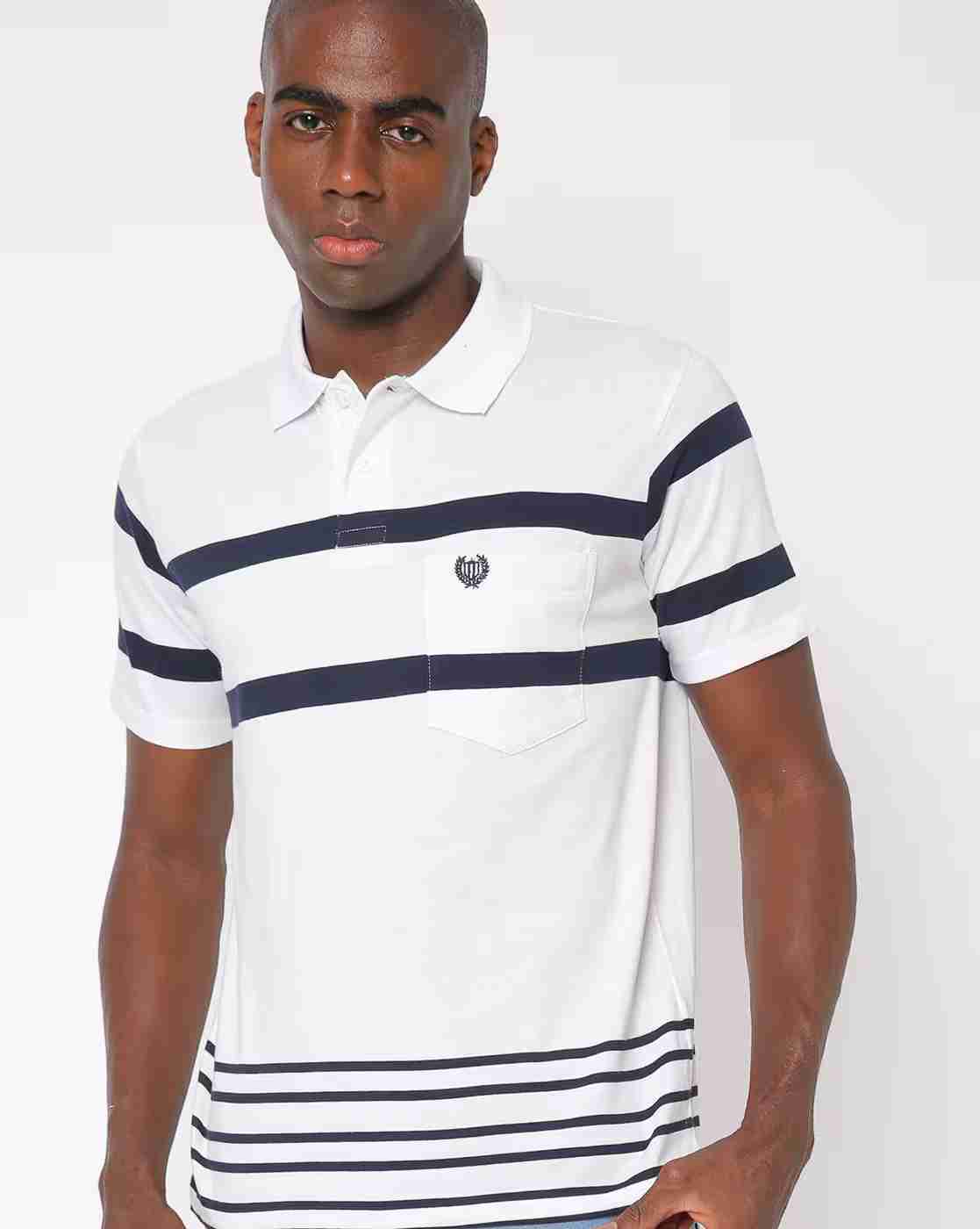 DUKE | Striped Polo T-shirt with Vented Hem|0