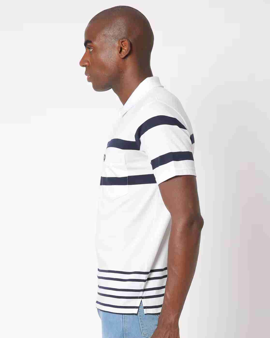 DUKE | Striped Polo T-shirt with Vented Hem|1