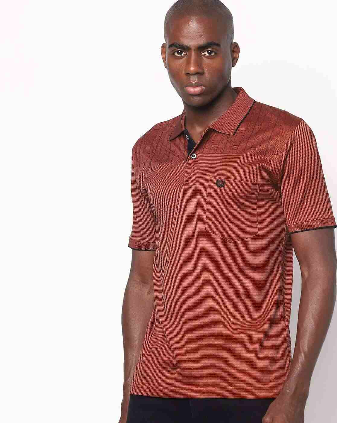 DUKE | Striped Polo T-shirt with Patch Pocket|0