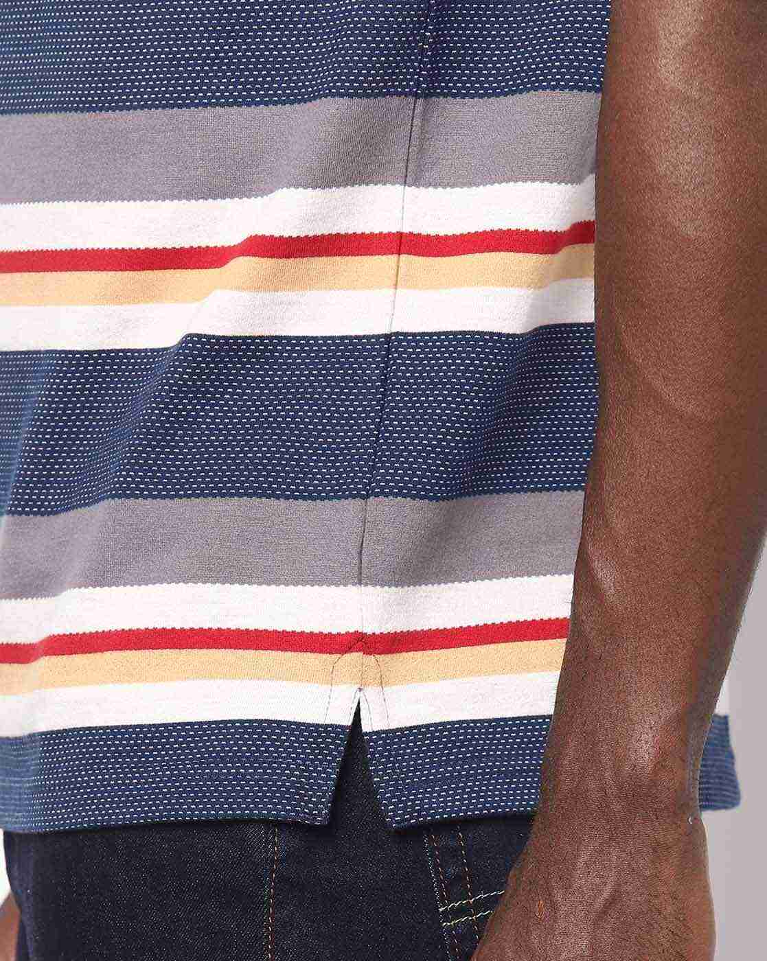 DUKE | Striped Polo T-shirt with Patch Pocket|4