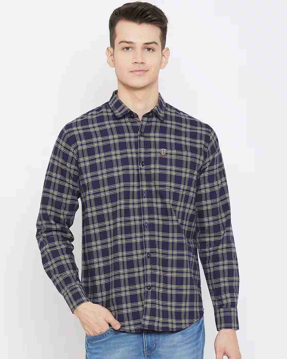 DUKE | Checked Slim Fit Shirt with Patch Pocket|0
