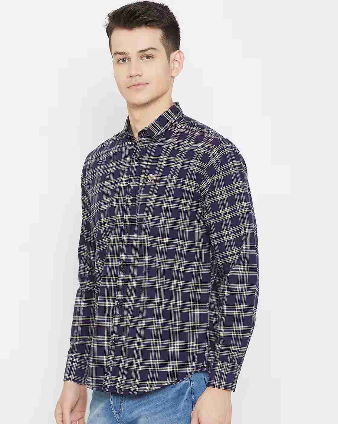 DUKE | Checked Slim Fit Shirt with Patch Pocket|1