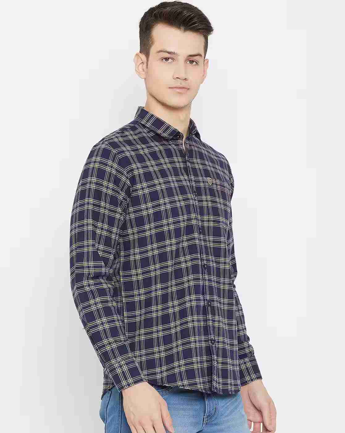 DUKE | Checked Slim Fit Shirt with Patch Pocket|2