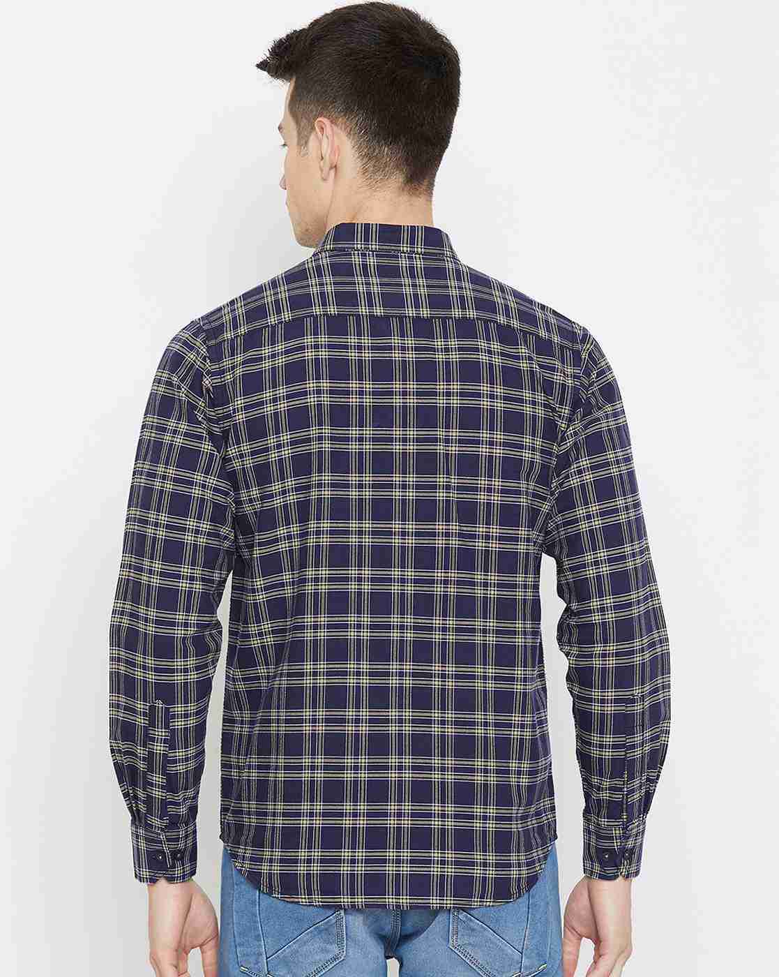 DUKE | Checked Slim Fit Shirt with Patch Pocket|3