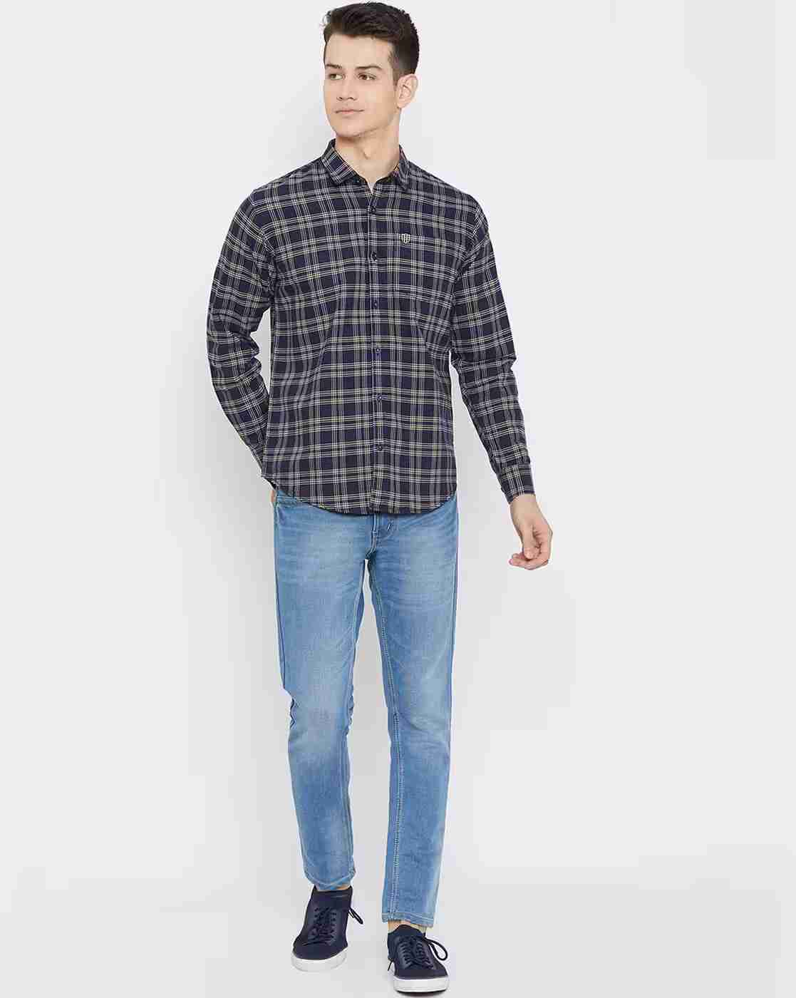 DUKE | Checked Slim Fit Shirt with Patch Pocket|4