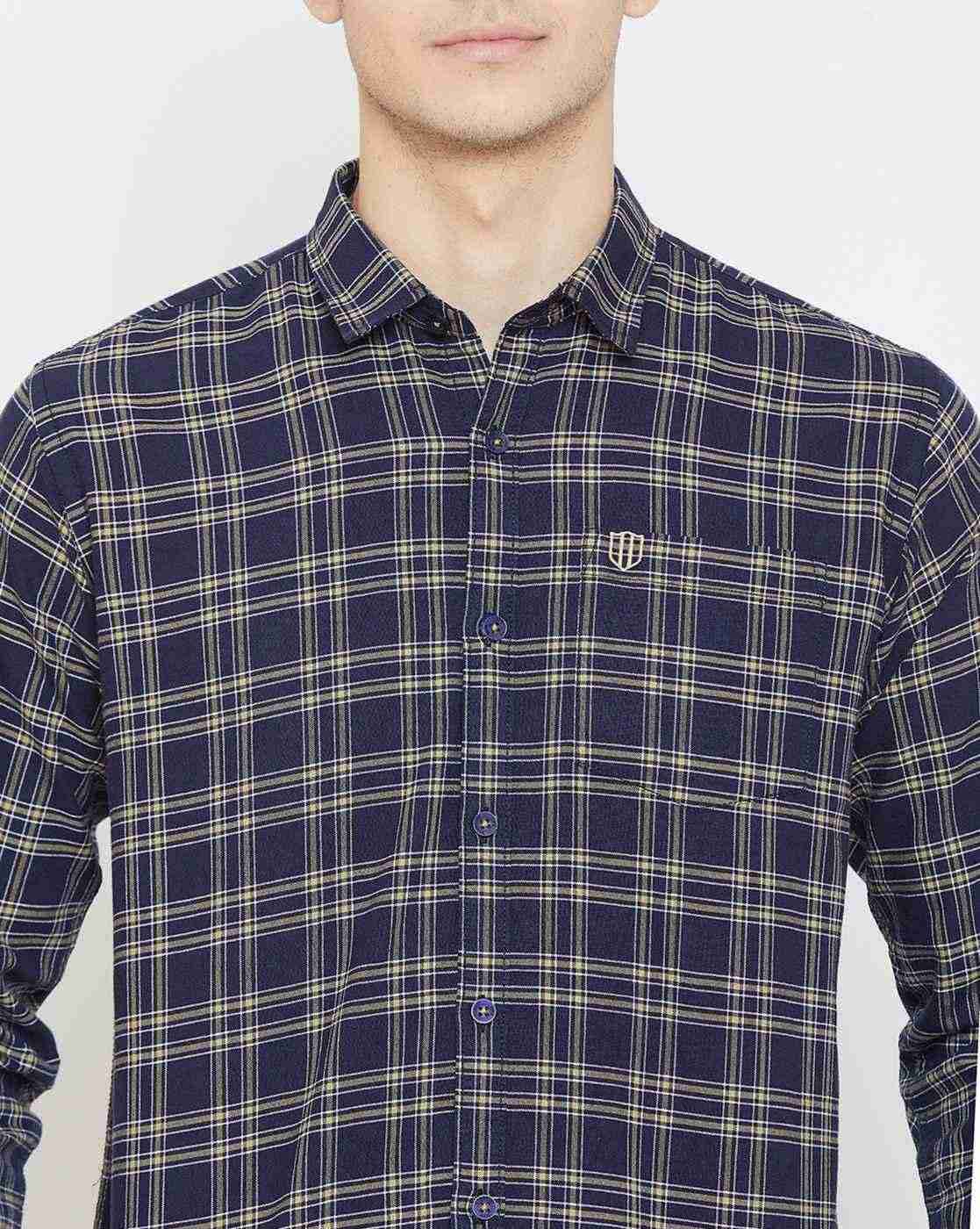 DUKE | Checked Slim Fit Shirt with Patch Pocket|5