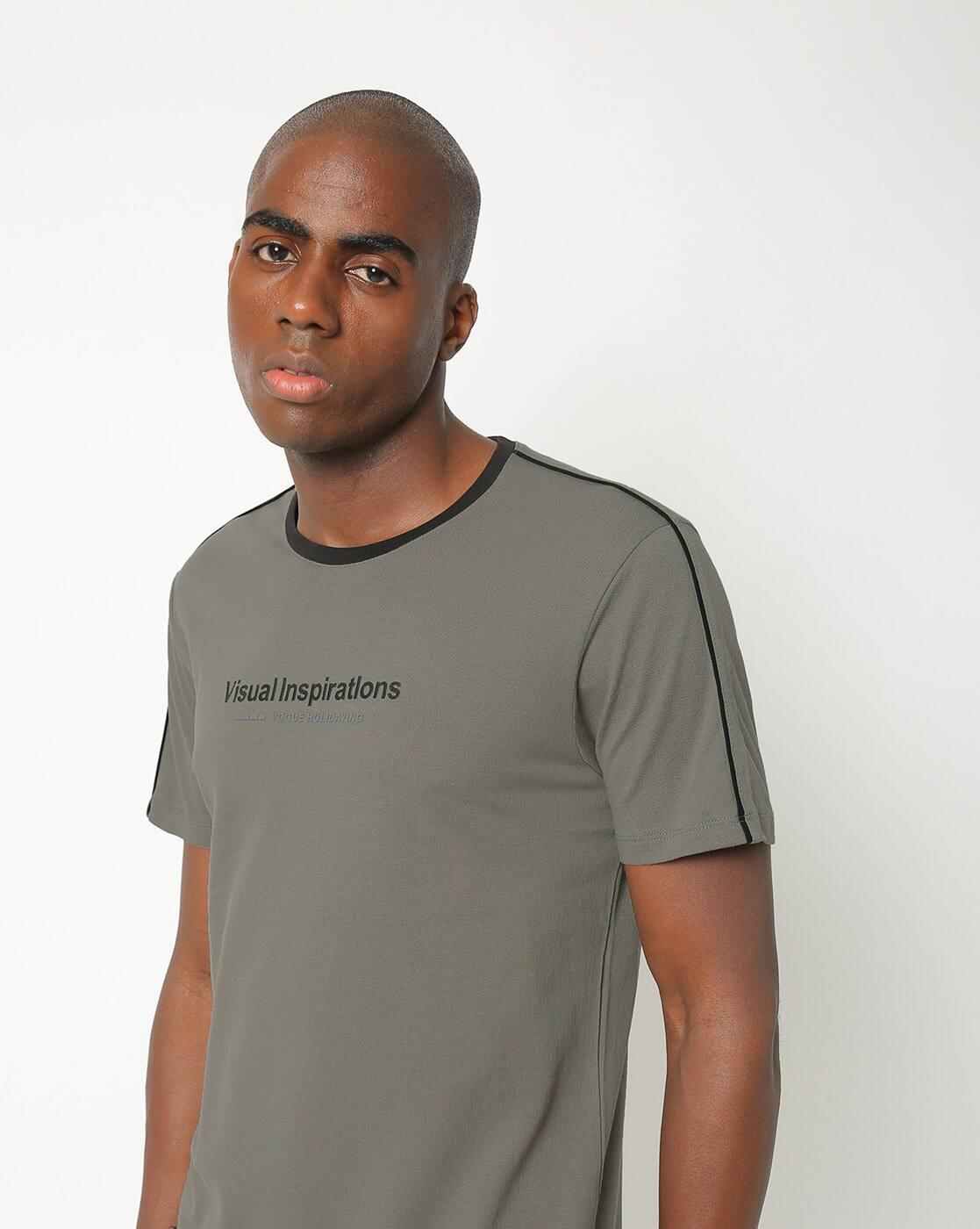 Crew-Neck T-shirt with Placement Typography