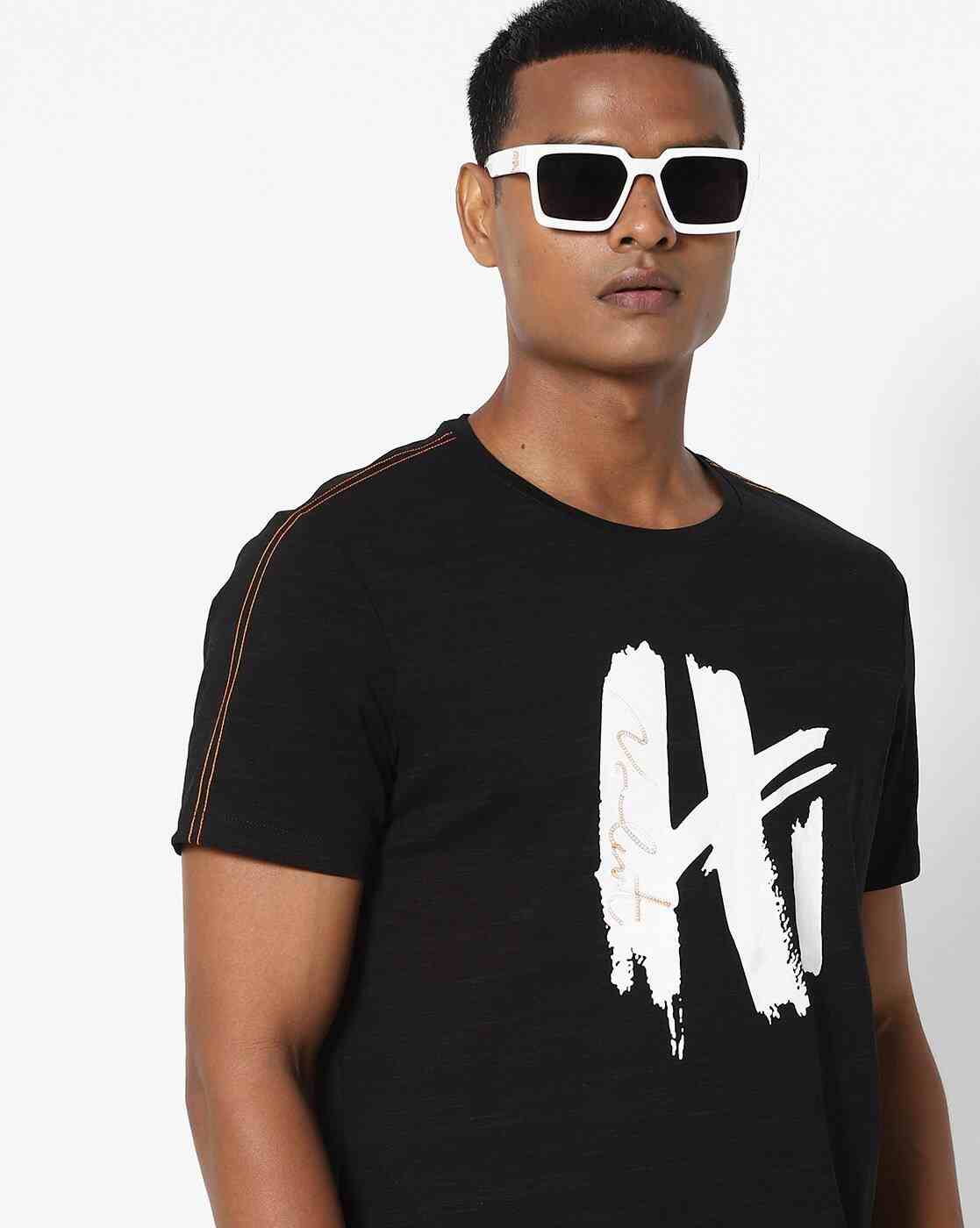 Typographic Print Crew-Neck T-shirt