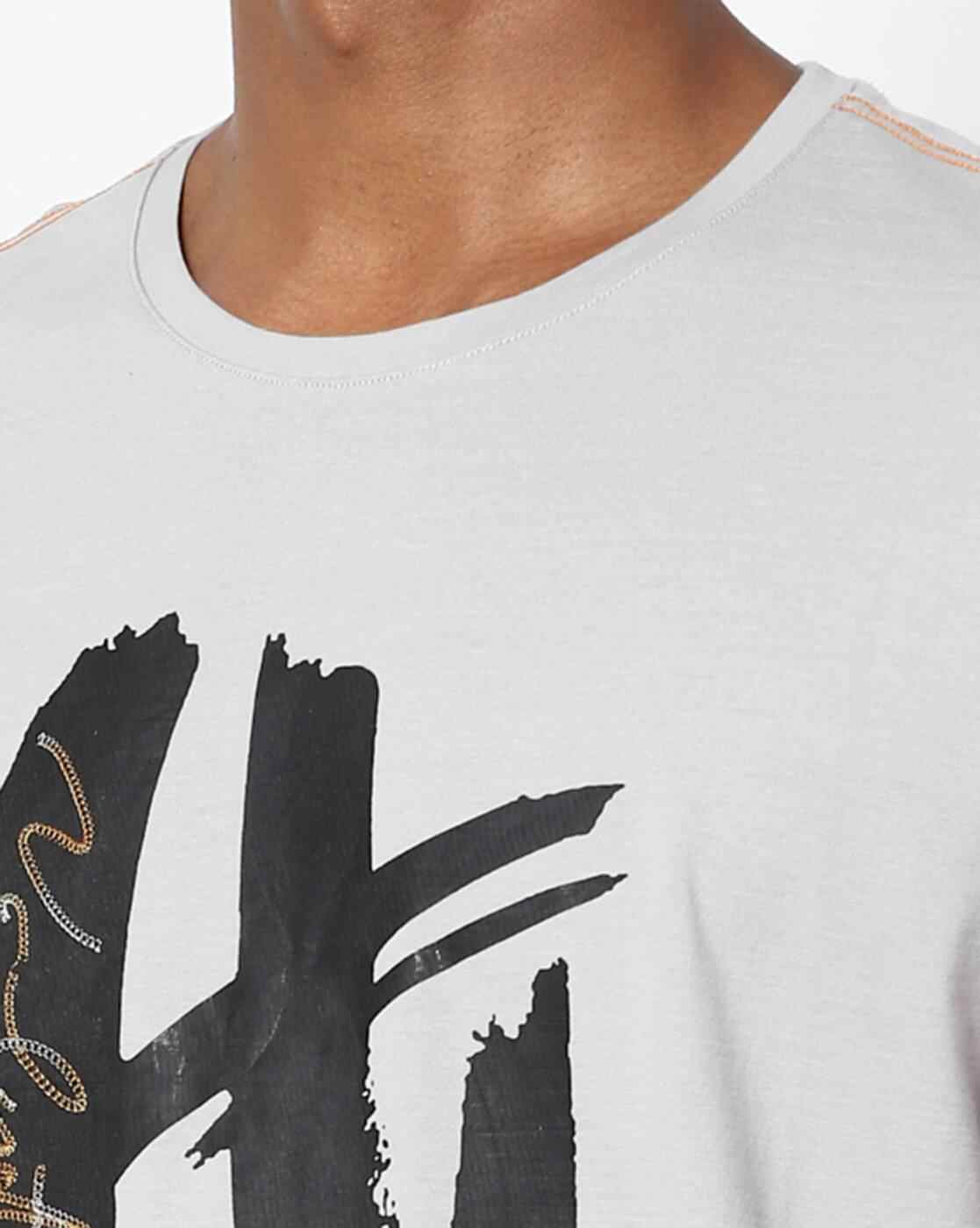 DUKE | Typographic Print Crew-Neck T-shirt|2