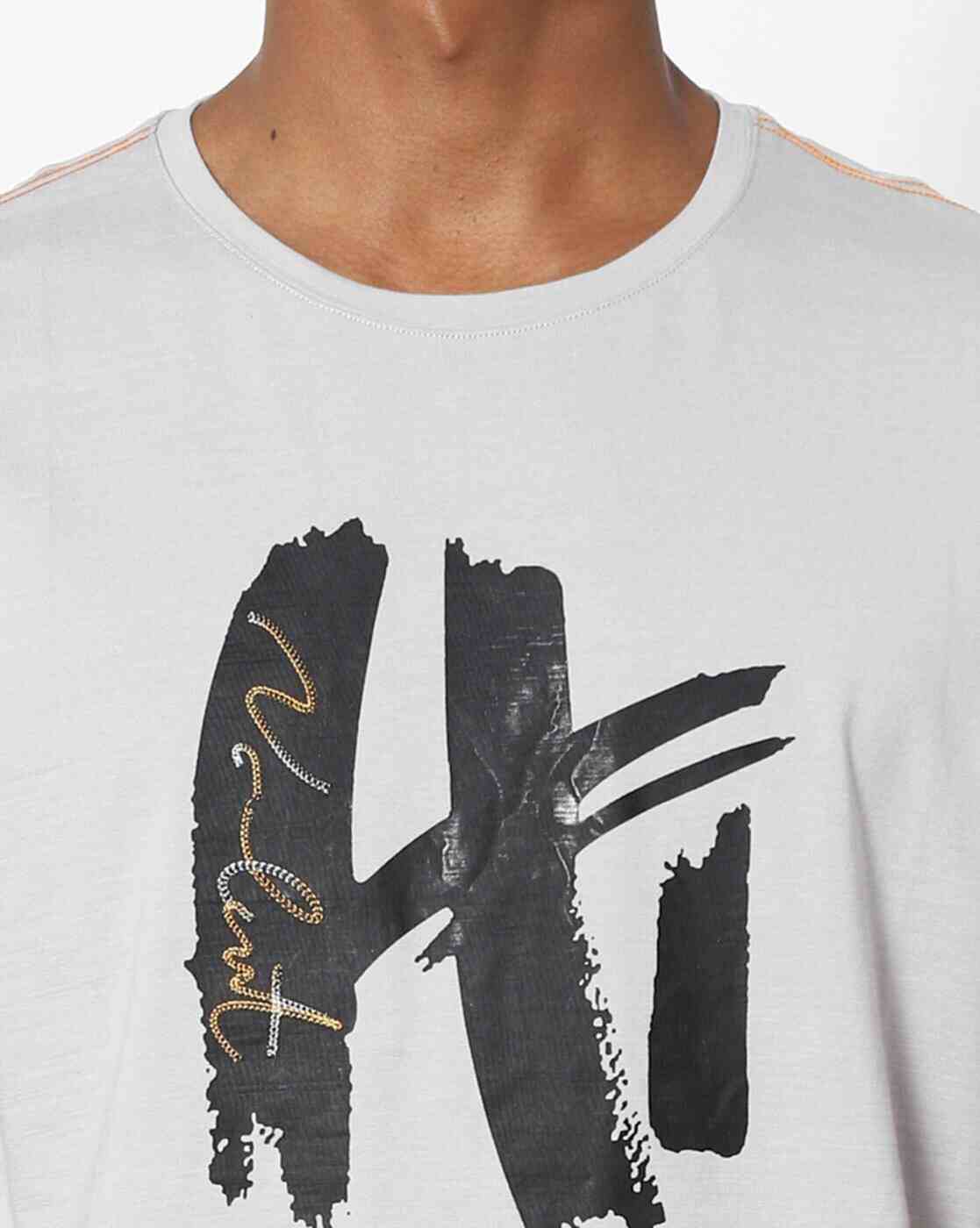 DUKE | Typographic Print Crew-Neck T-shirt|3