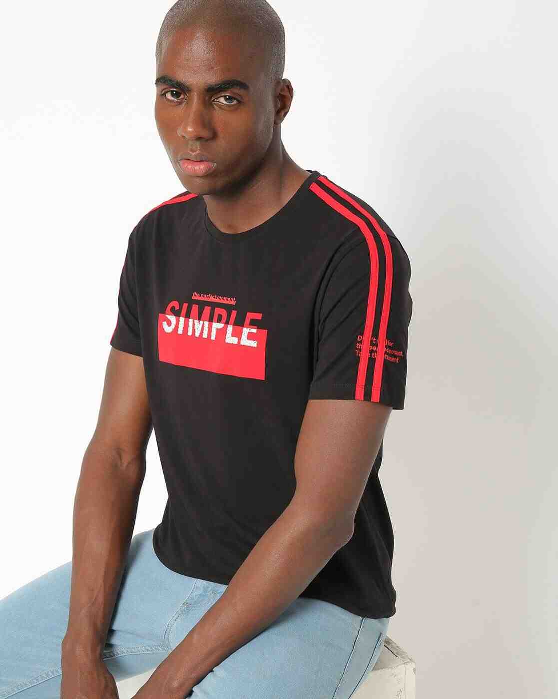 Typographic Print Crew-Neck T-shirt