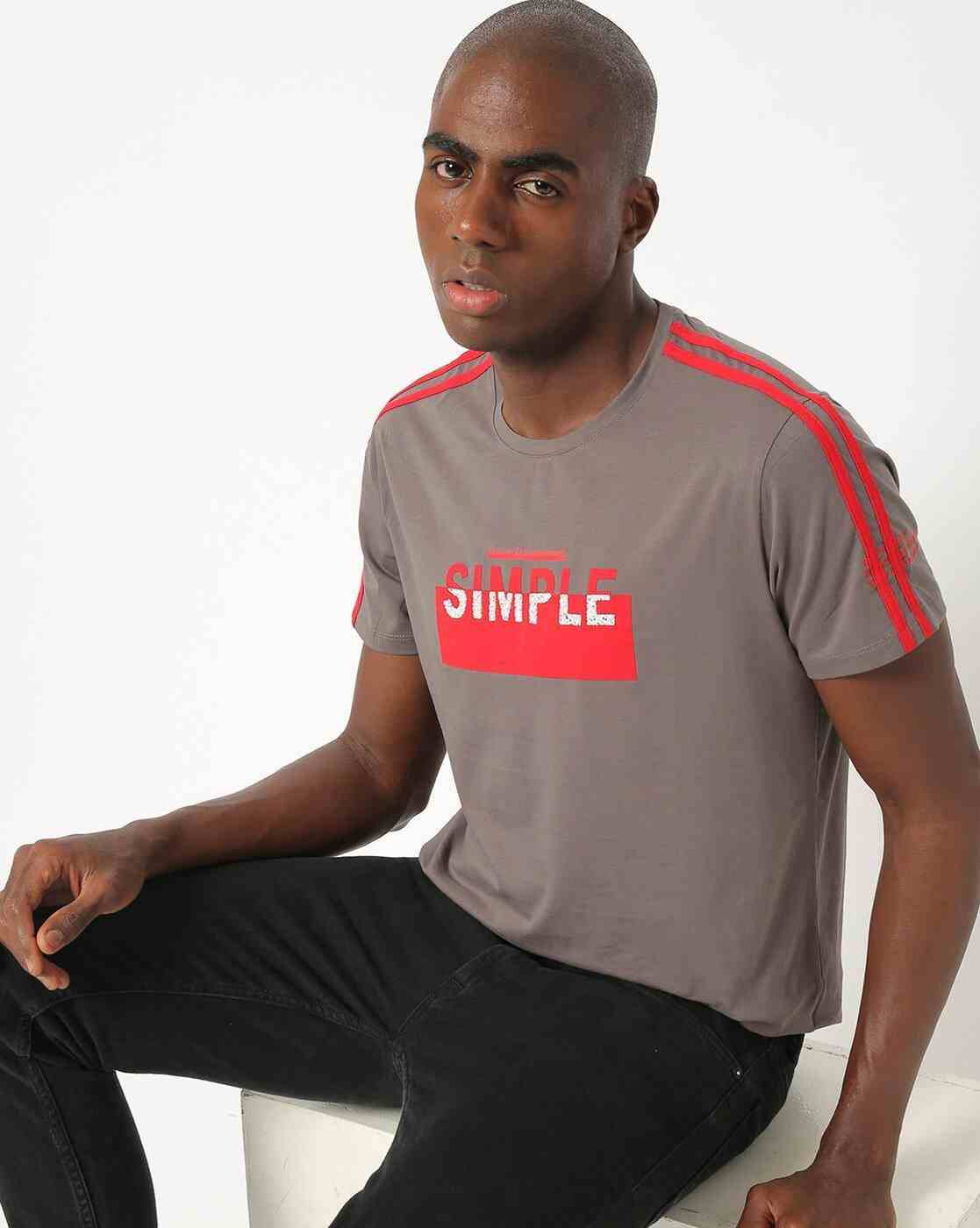 DUKE | Typographic Print Crew-Neck T-shirt|0