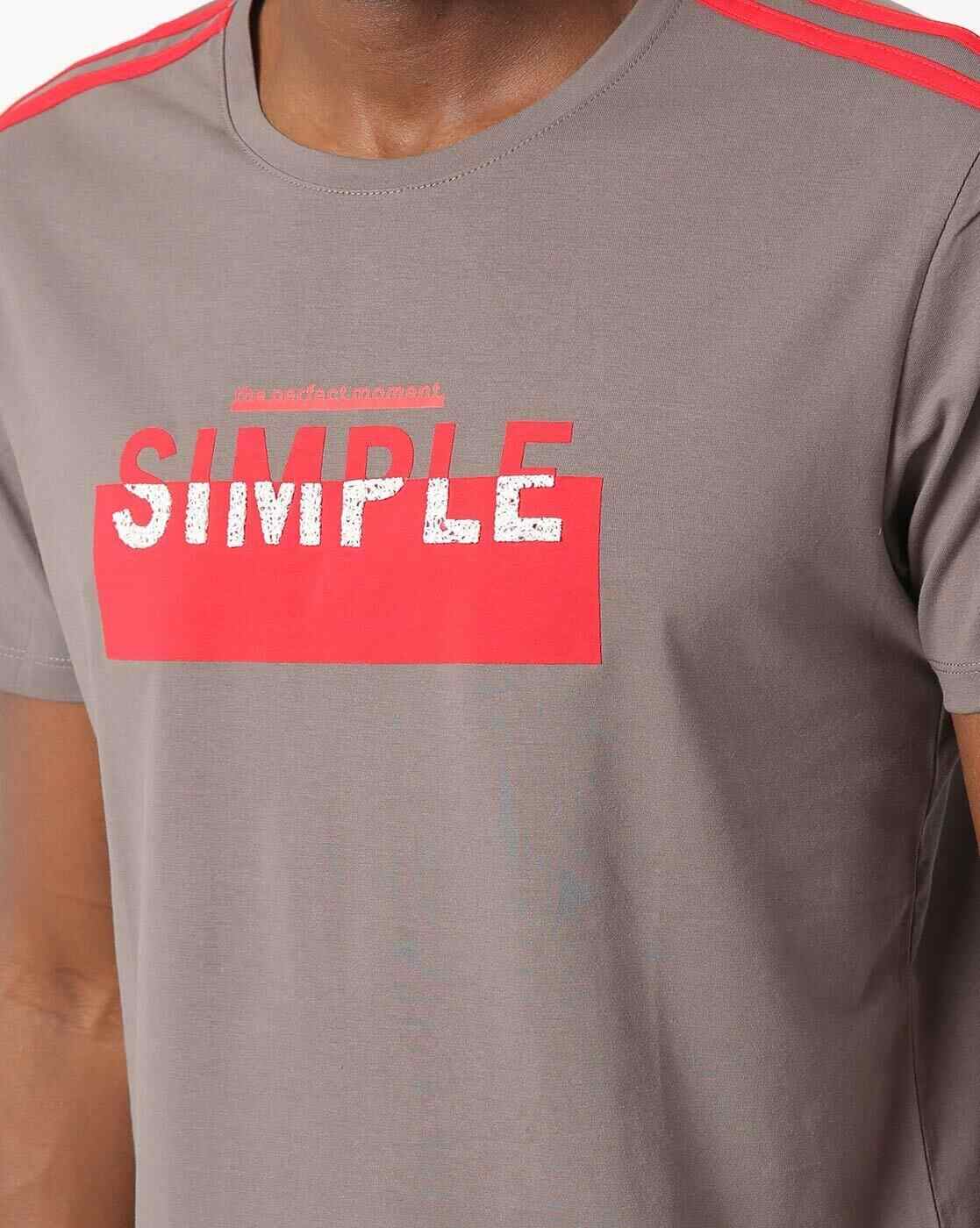 DUKE | Typographic Print Crew-Neck T-shirt|2