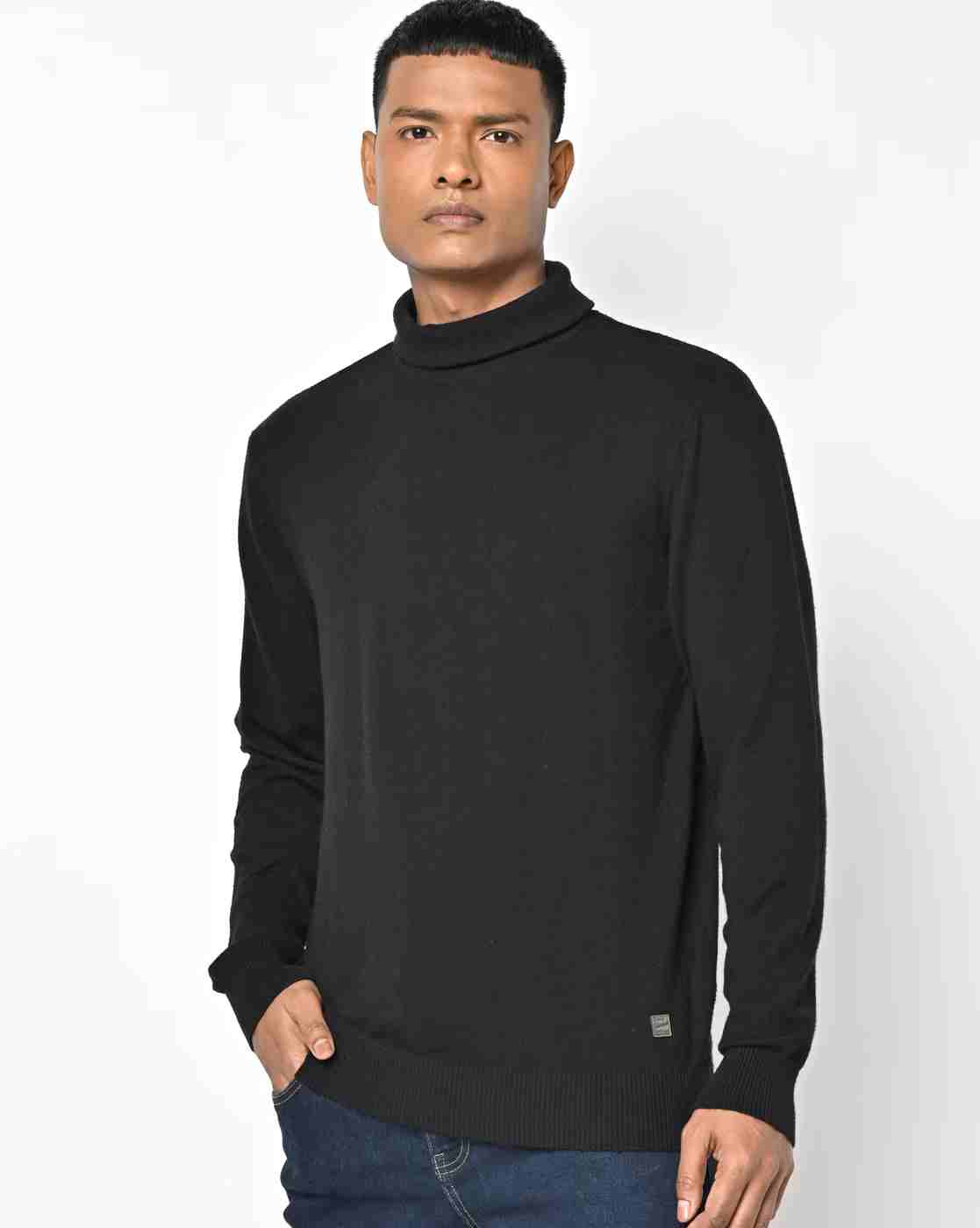 Turtle-Neck Pullover with Ribbed Hem