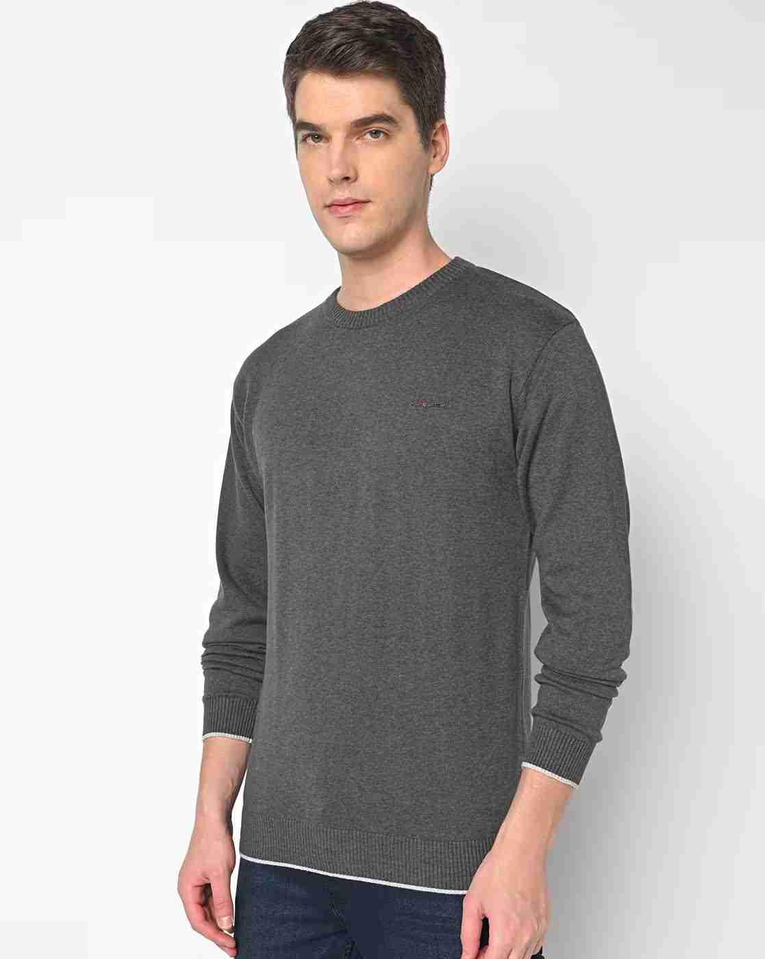 Crew-Neck Pullover with Ribbed Hems