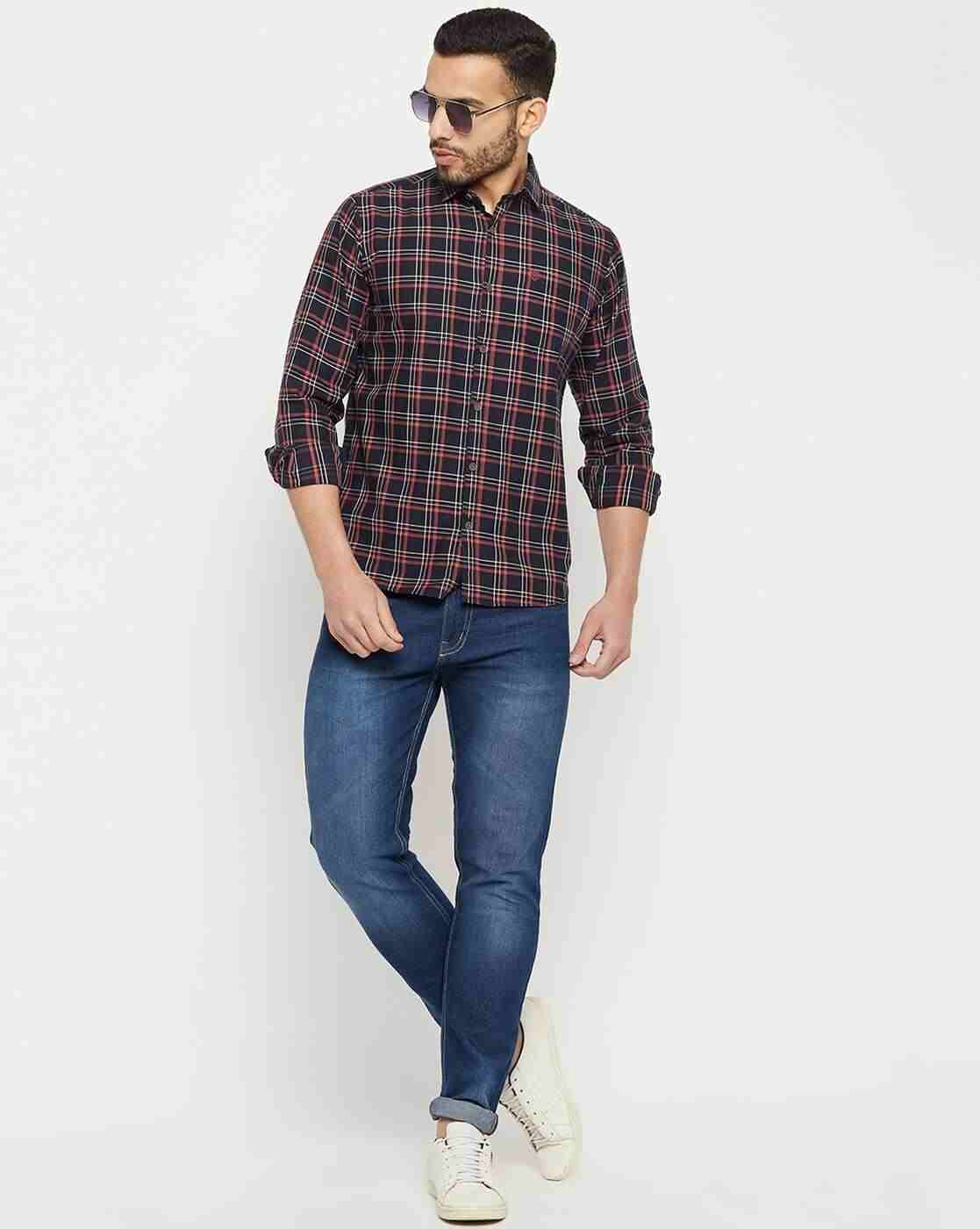 DUKE | Men Checked Slim Fit Shirt|1