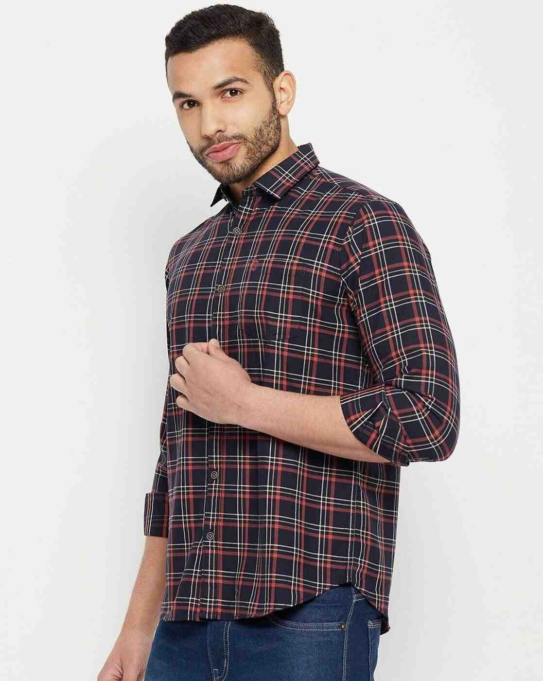 DUKE | Men Checked Slim Fit Shirt|2