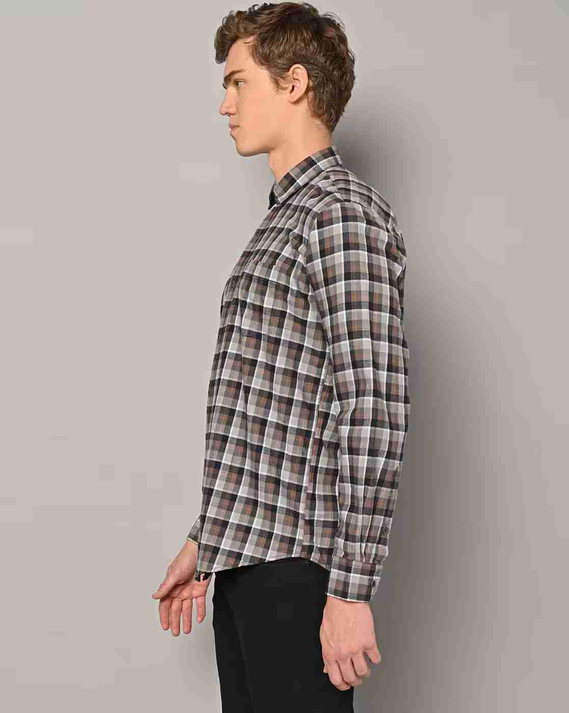 DUKE | Men Checked Slim Fit Shirt|1