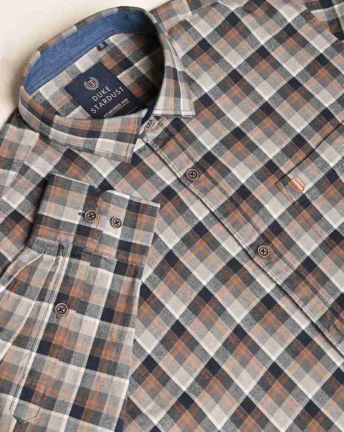DUKE | Men Checked Slim Fit Shirt|4