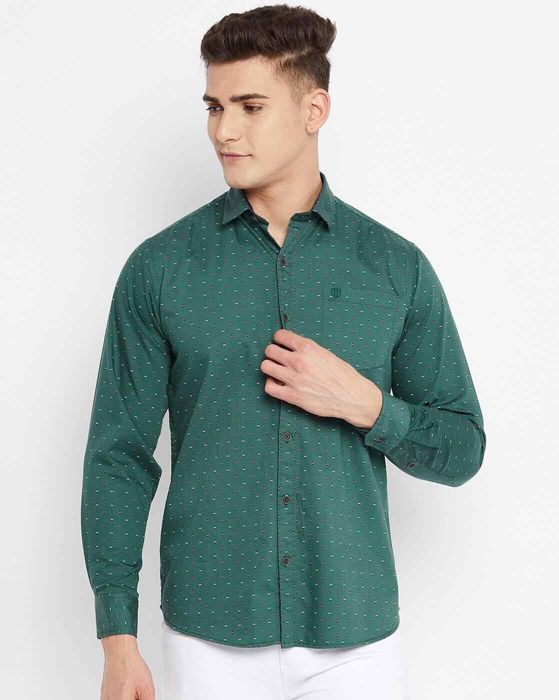 DUKE | Micro Print Cut-Away Collar Shirt|0