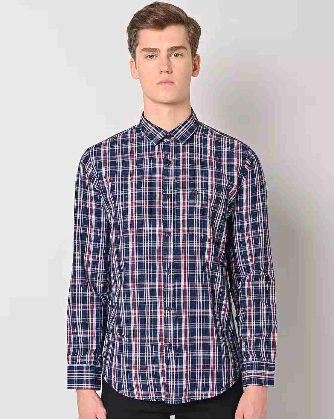 DUKE | Men Checked Slim Fit Shirt|1