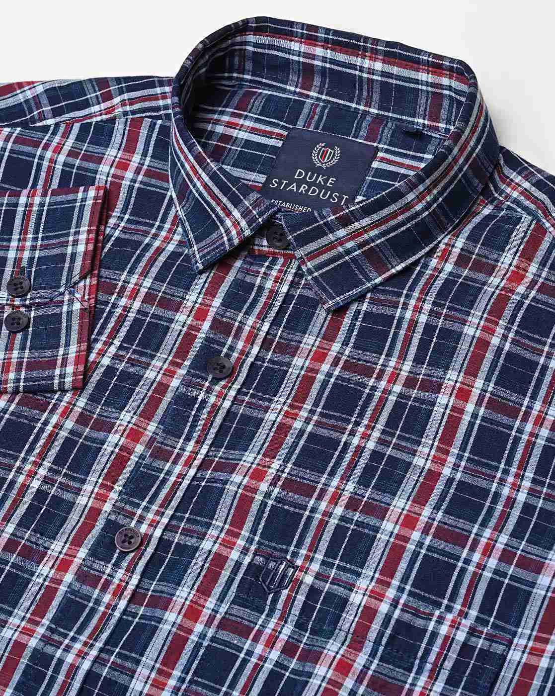 DUKE | Men Checked Slim Fit Shirt|5