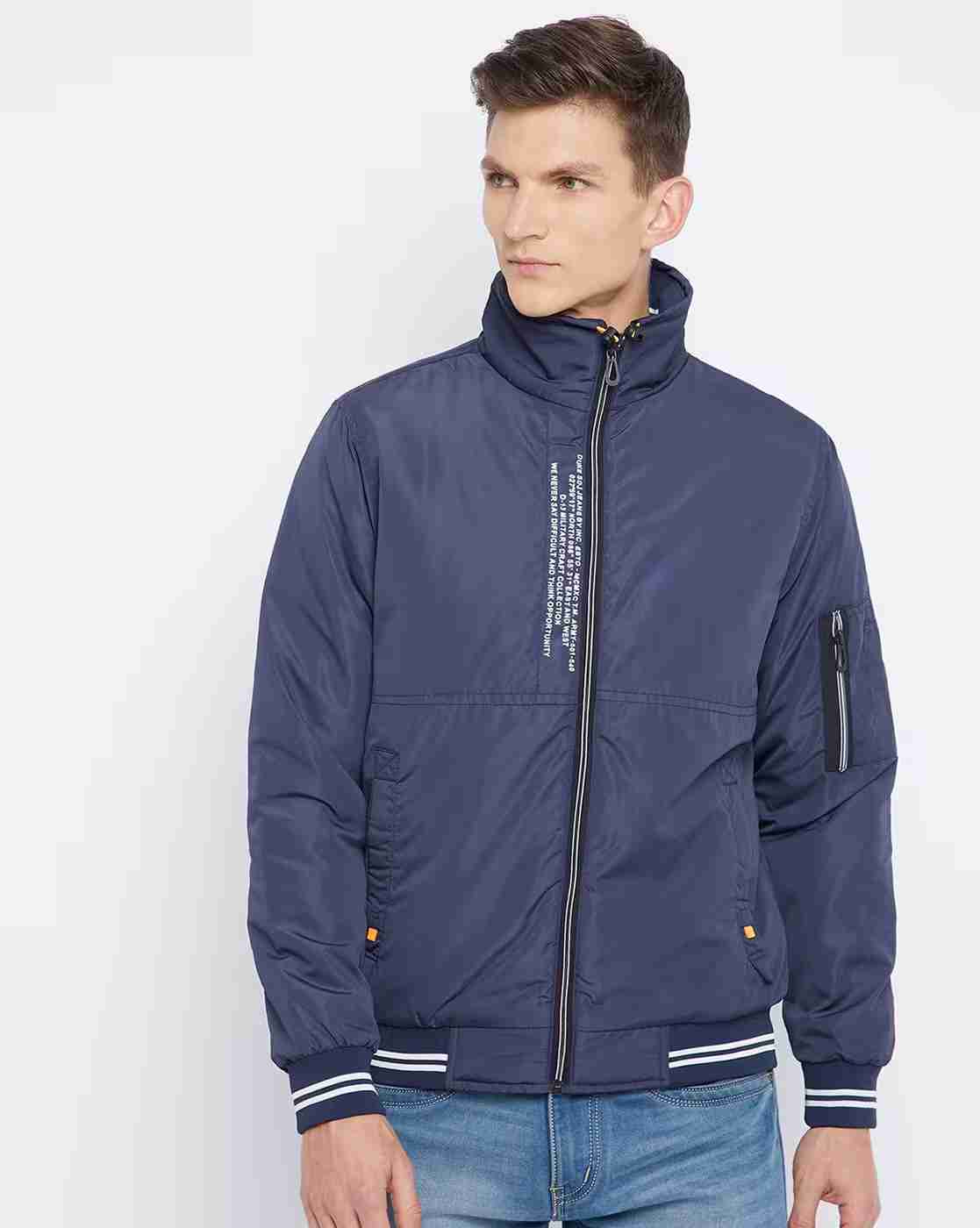 Zip-Front Slim Fit Jacket with Detachable Hood
