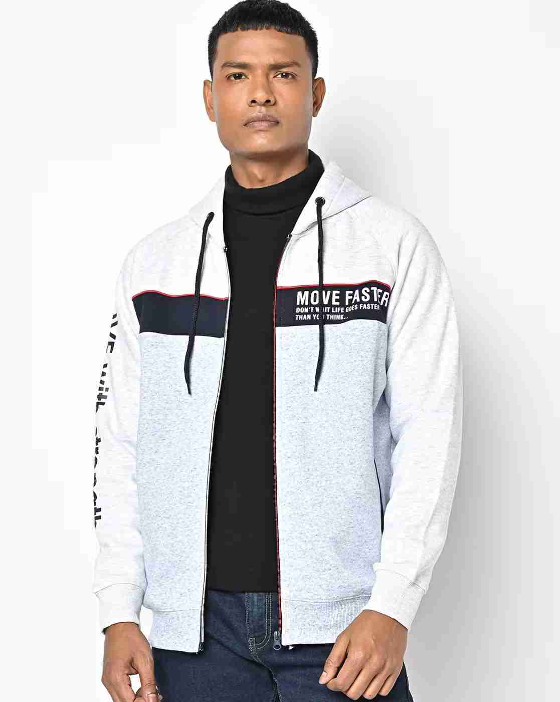 Heathered Zip-Front Hoodie
