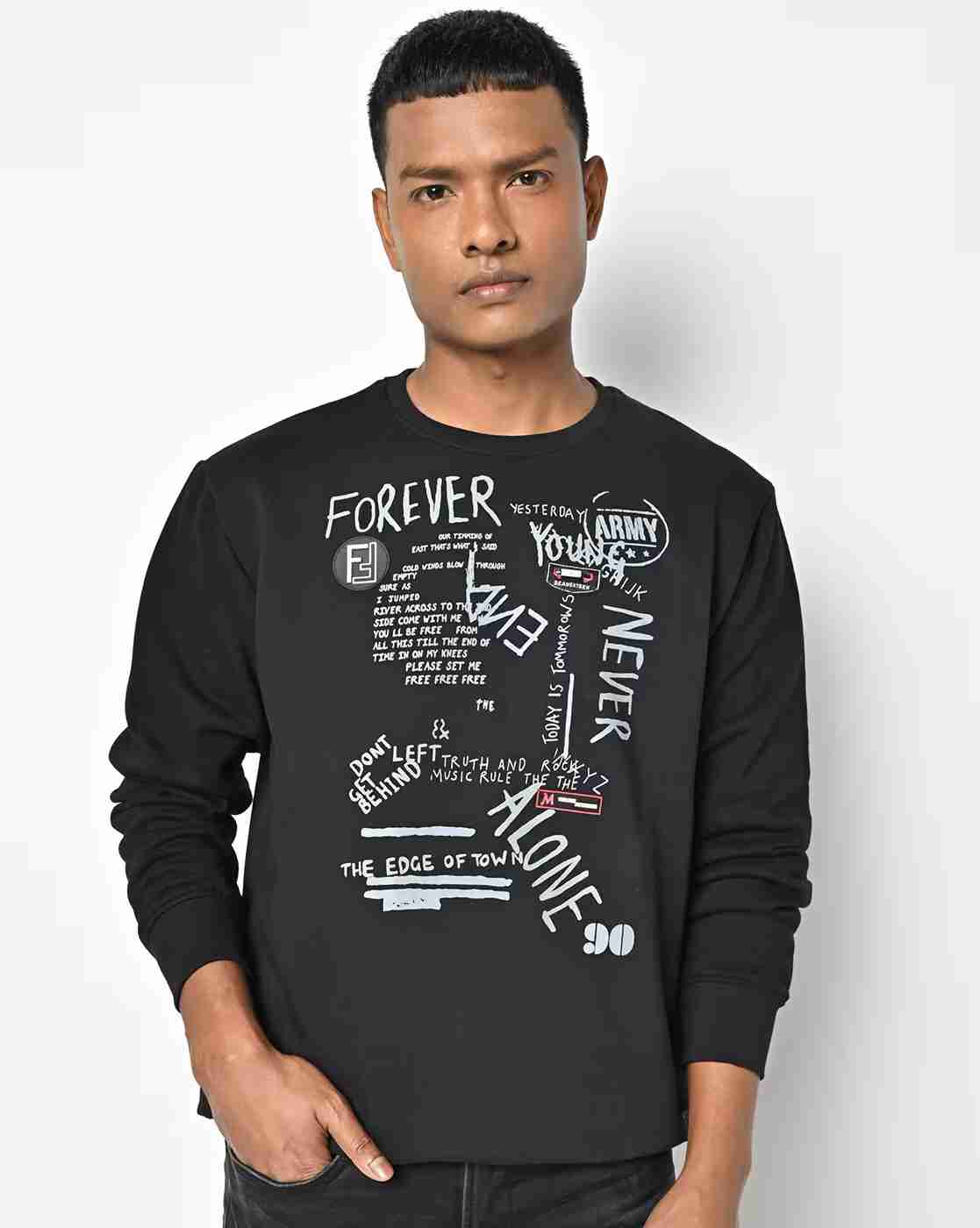 DUKE | Typographic Print Crew-Neck Sweatshirt|0