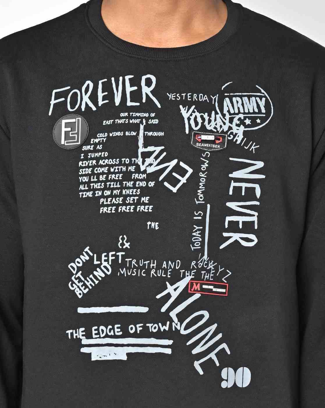 DUKE | Typographic Print Crew-Neck Sweatshirt|3
