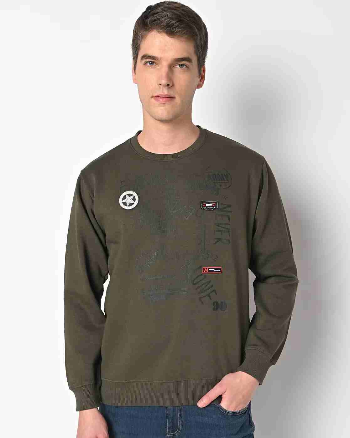 Typographic Print Crew-Neck Sweatshirt
