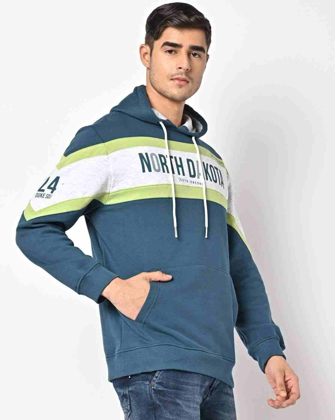 Colourblock Hoodie with Kangaroo Pockets
