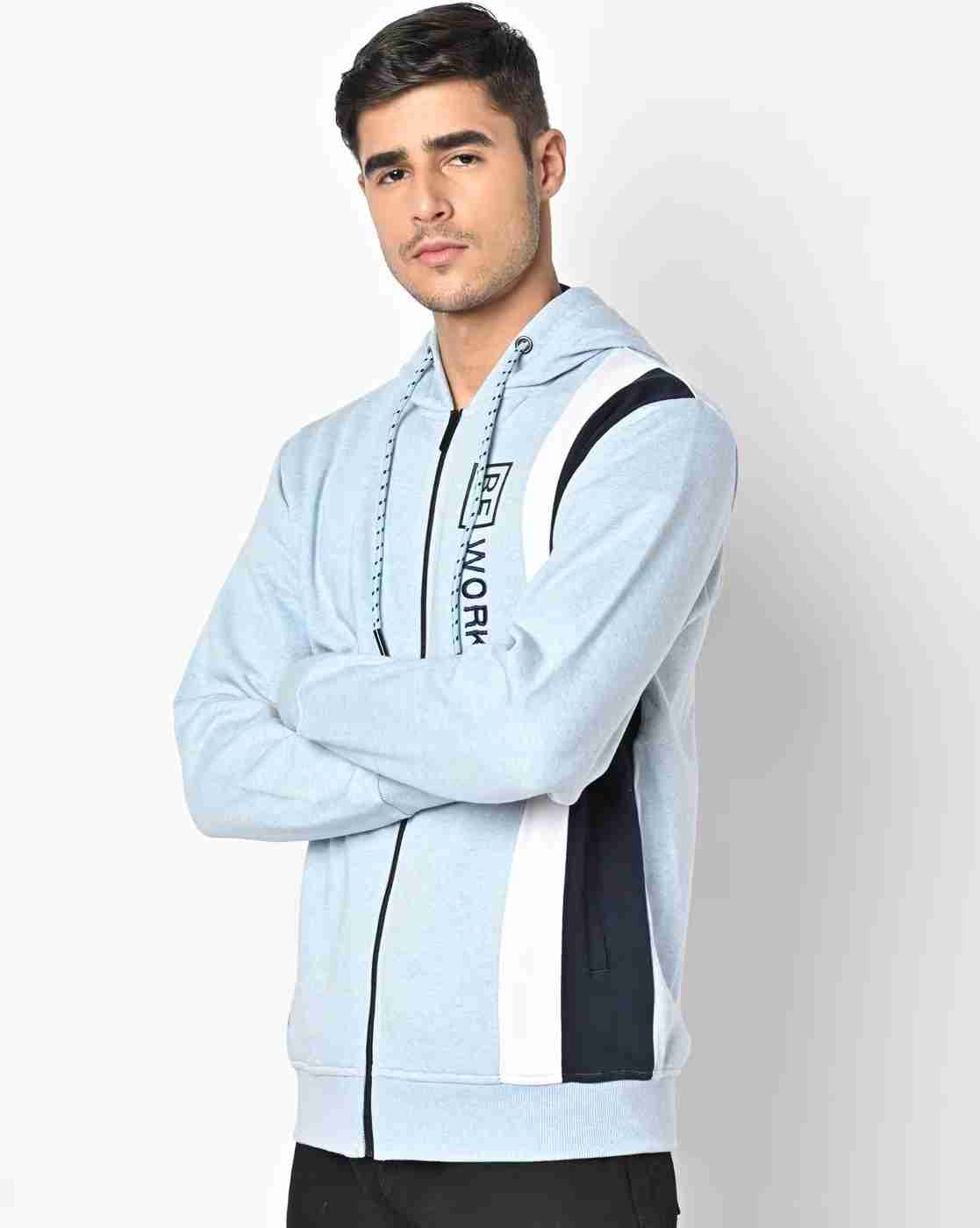 Typographic Print Zip-Front Hoodie