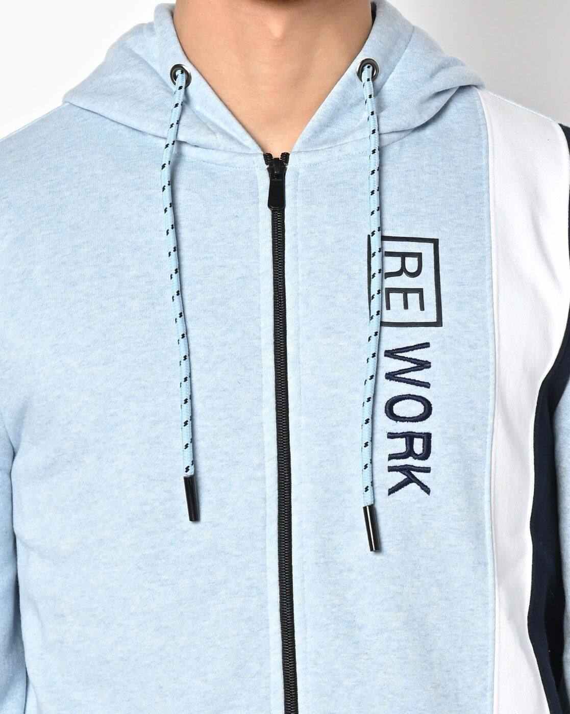DUKE | Typographic Print Zip-Front Hoodie|3