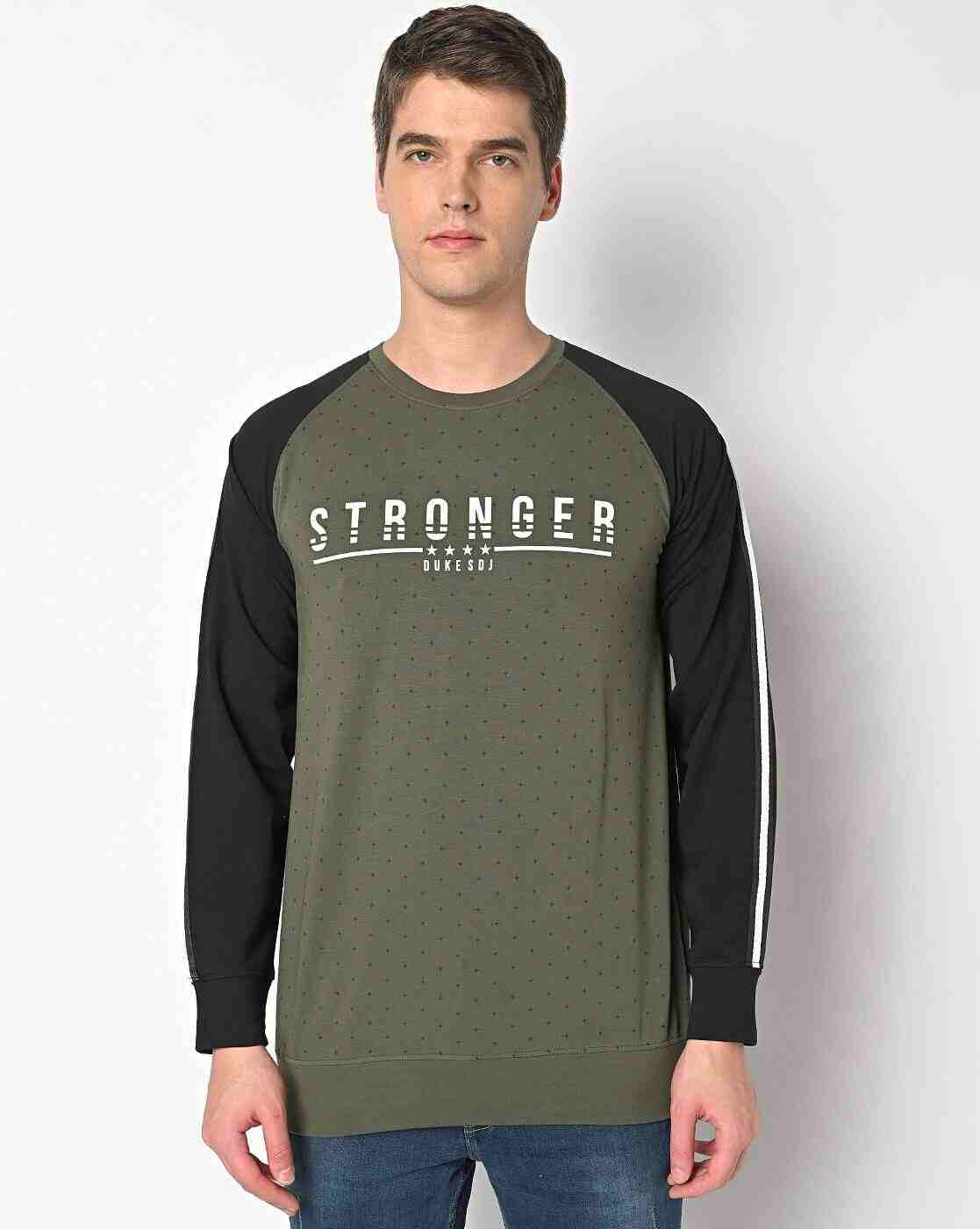 DUKE | Typographic Print Crew-Neck Sweatshirt|1