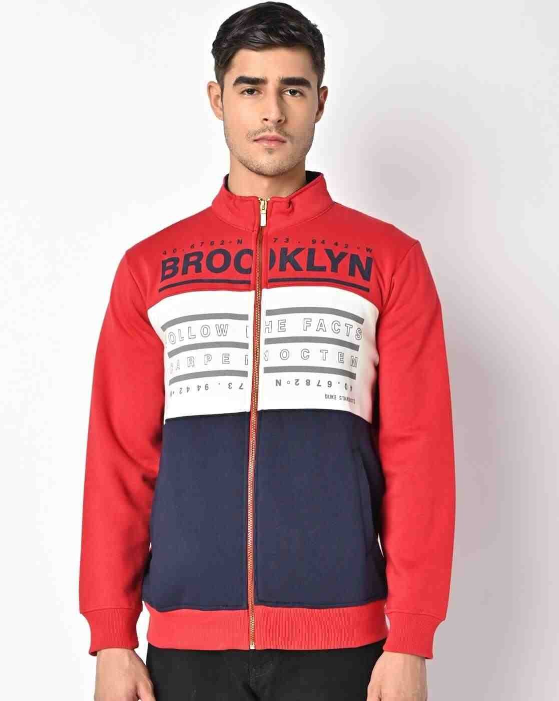 DUKE | Typographic Print Zip-Front Sweatshirt|1