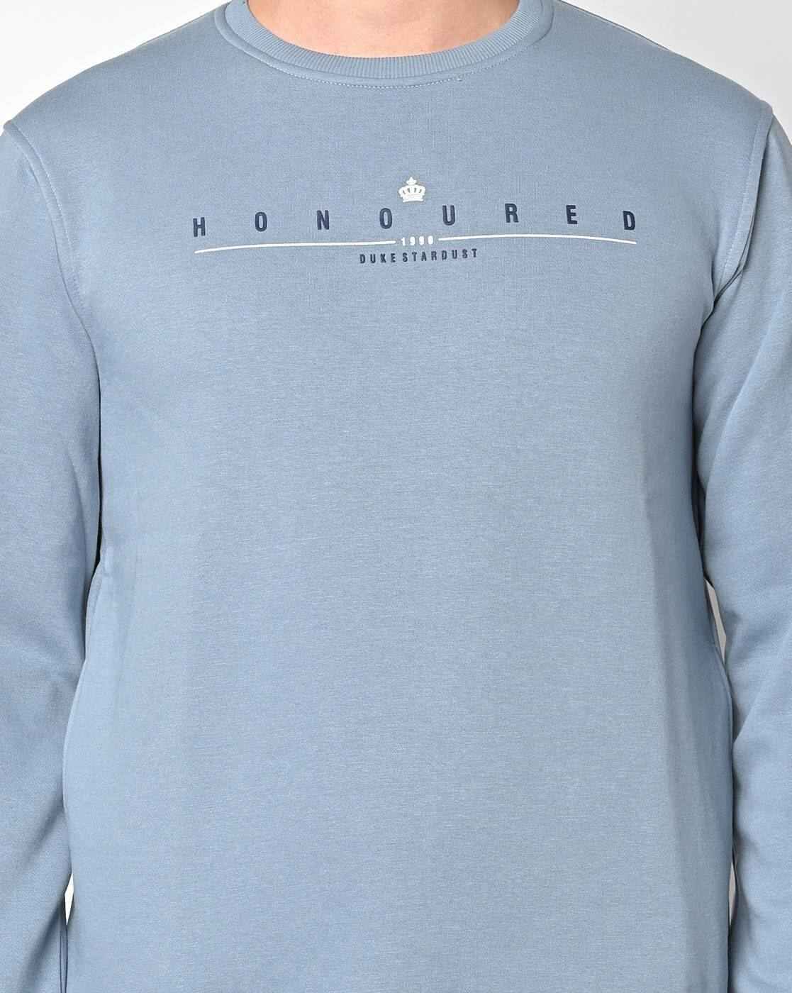 DUKE | Typographic Print Crew-Neck Sweatshirt|3