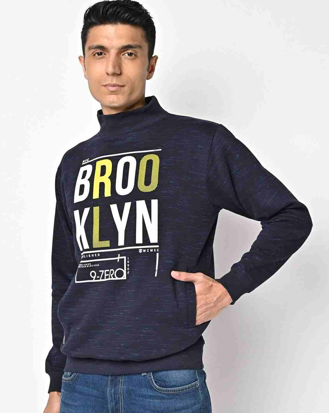 DUKE | Typographic Print High-Neck Sweatshirt|0